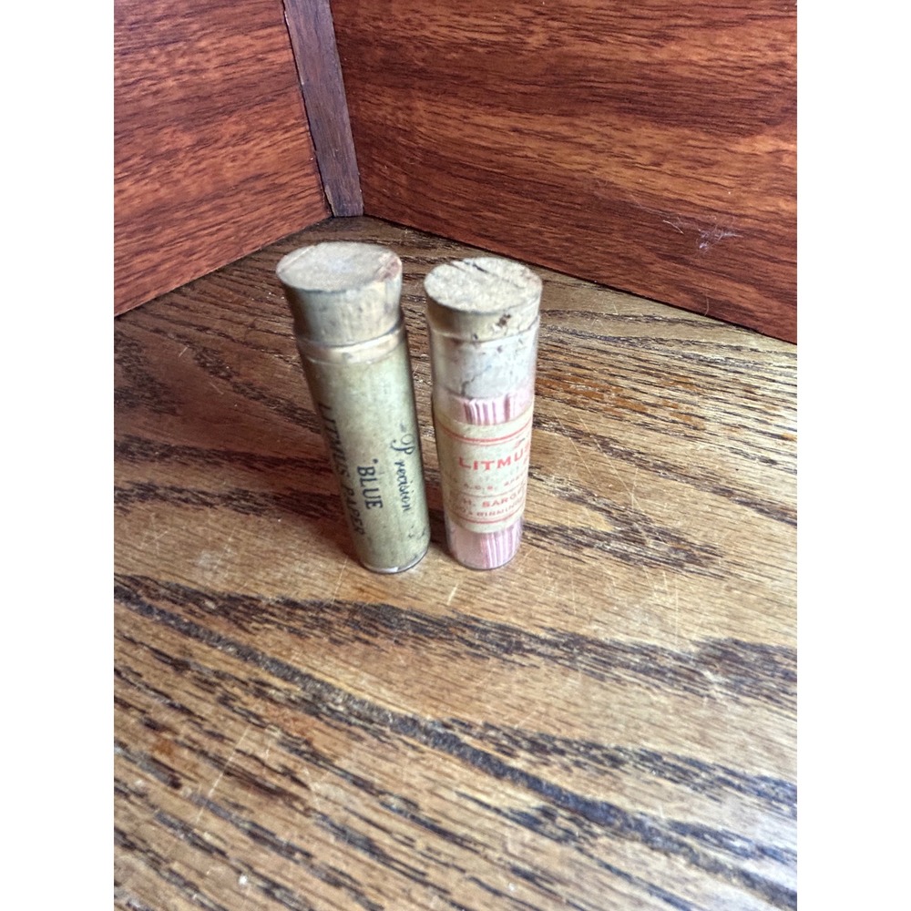 Vintage Litmus Paper Vials Southern Scientific J Preston Blue Red Chemistry Set